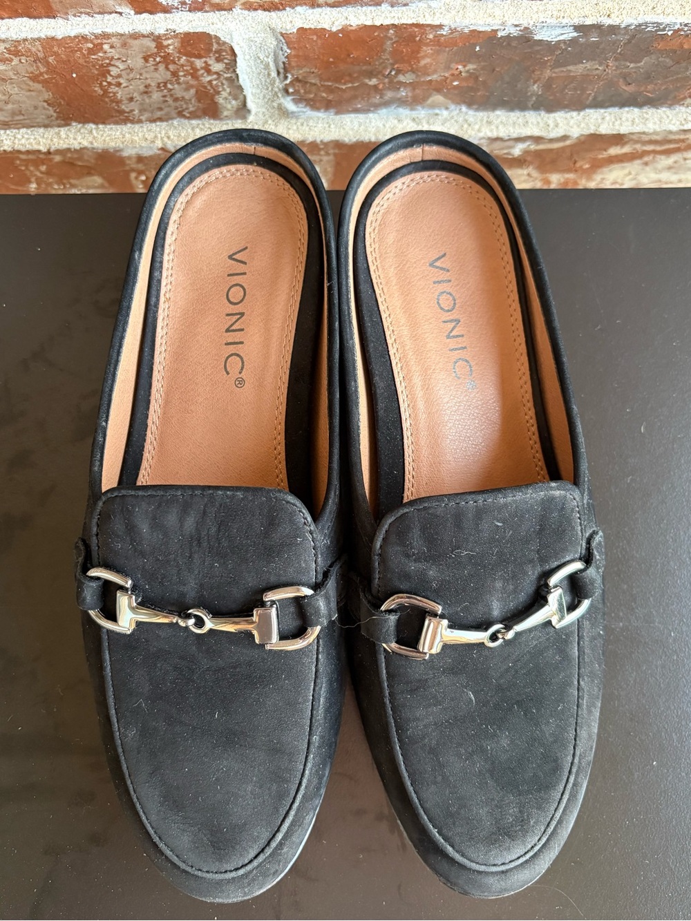 Vionic Salie Black Suede Horsebit Detail Slip-on Mules Size 7.5 - Picture 3 of 14